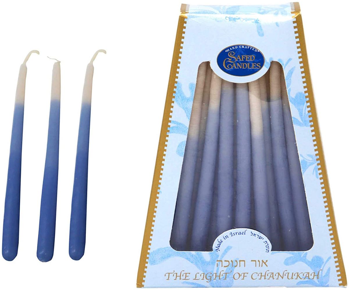 Safed Candles Hand Crafted Multi-color Candles Blue and White