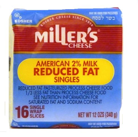 Miller's American 2% Milk Reduced Fat 16 Singles 12 oz