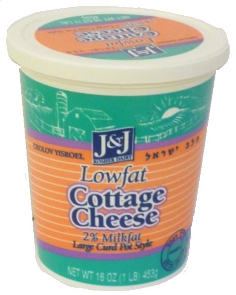 J&J Kosher Dairy Low Fat Cottage Cheese 2% Milk Fat 16 oz