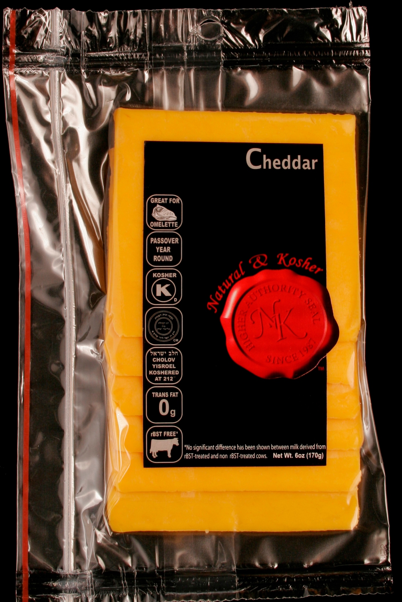 Natural & Kosher Sliced Cheddar Cheese 6 oz