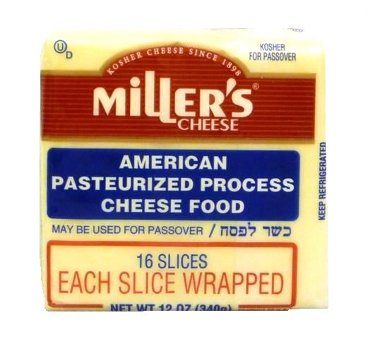 Miller's American White Cheese 16 Slices 12 oz