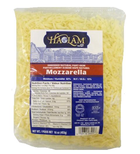 Haolam Shredded Natural Part-Skim Mozzarella 16 oz