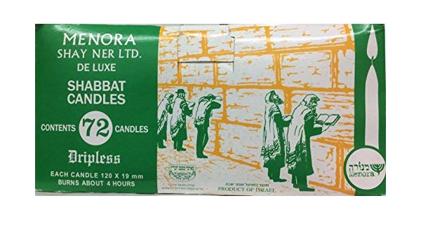 Menora Deluxe Shabbat Candles 72 ct