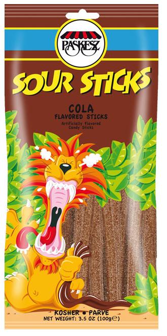 Paskesz Sour Sticks Cola Flavored Sticks 3.5 oz